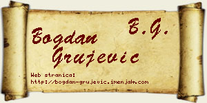 Bogdan Grujević vizit kartica